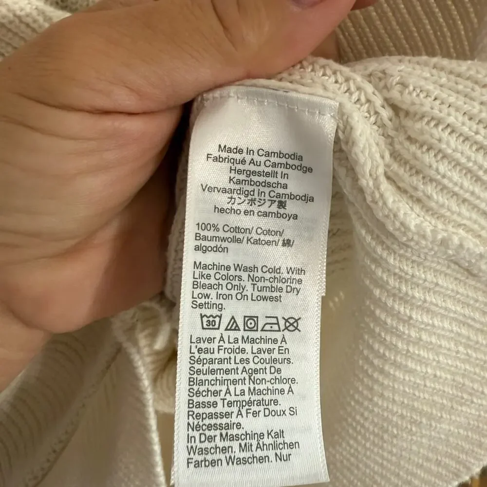 J. Crew Cream Shawl Collar Cardigan Sweater with Buttons and Pockets Size L